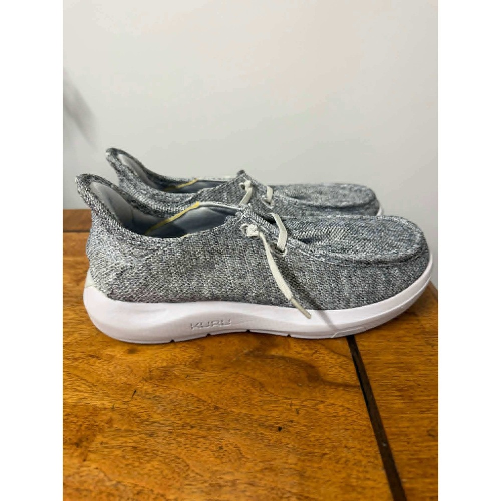 Kuru Womens 8 Draft Rento Grey Heather Knit Slip On Loafers Boat Shoes‎ Casual